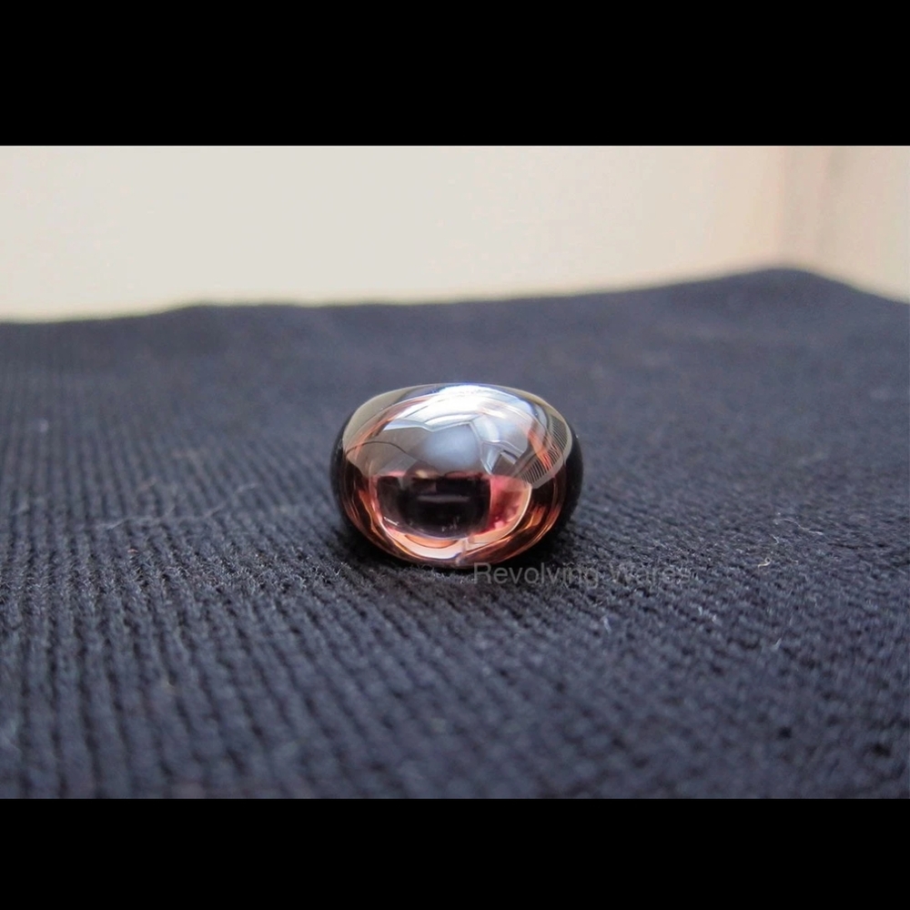 Baccarat Tango Crystal Ring in Black and Gold Bronze Size 6.5 or 52/53 Preowned